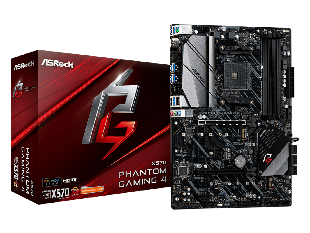 ASRock X570 Phantom Gaming 4 alaplap - sAM4, AMD X570, ATX