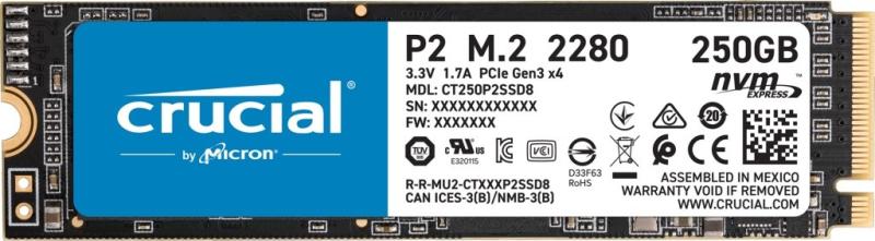 Crucial SSD P2 250GB 3D NVMe PCIe M.2
