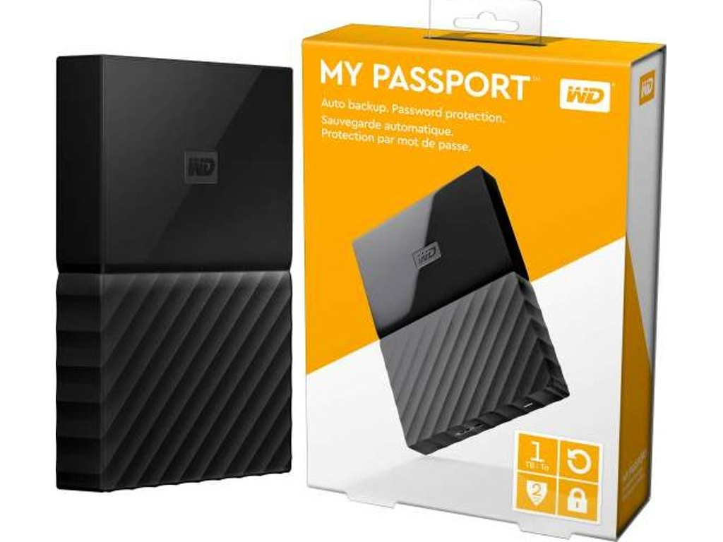 Western Digital My Passport WDBYVG0010BBK - 2,5 Col, 1TB, USB3.0, fekete külső merevlemez akciós termékkép 1