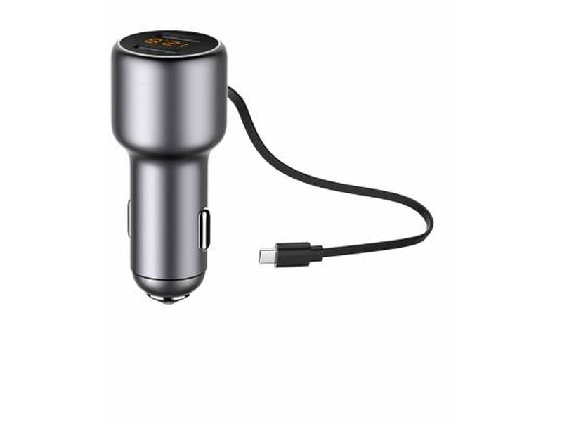 Tellur TLL151151 Fekete Autós Töltő, 2xUSB, 1xType-C kábel akciós termékkép 1
