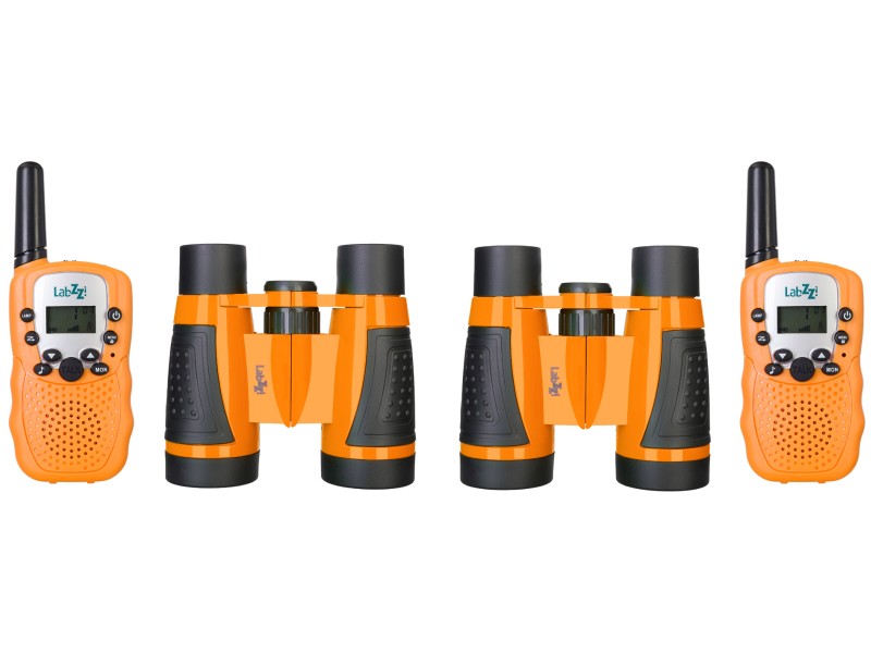 Levenhuk LabZZ WTT10 narancssárga walkie-talkie és kétszemes távcső készlet akciós termékkép 1