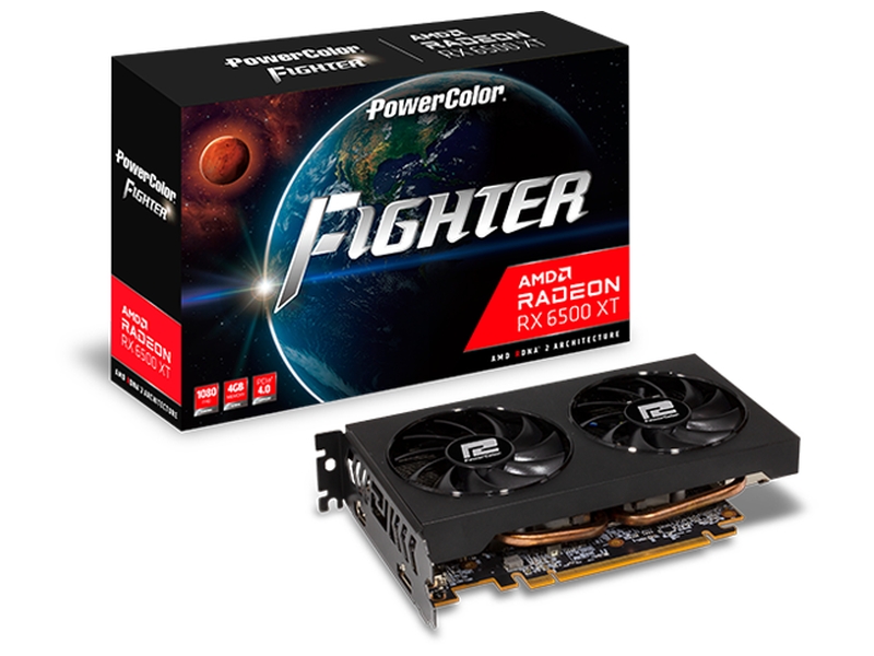 PowerColor AMD RX 6500 XT OC 4GB - AXRX 6500XT 4GBD6-DH/OC videokártya akciós termékkép 1
