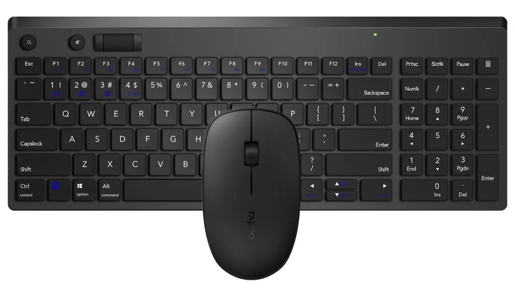 Rapoo 8050T Bluetooth vezeték nélküli billentyűzet + egér (Fekete) akciós termékkép 1