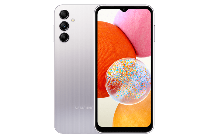 Samsung Galaxy A14 5G 64GB, 4GB, Dual-SIM, Ezüst okostelefon akciós termékkép 1