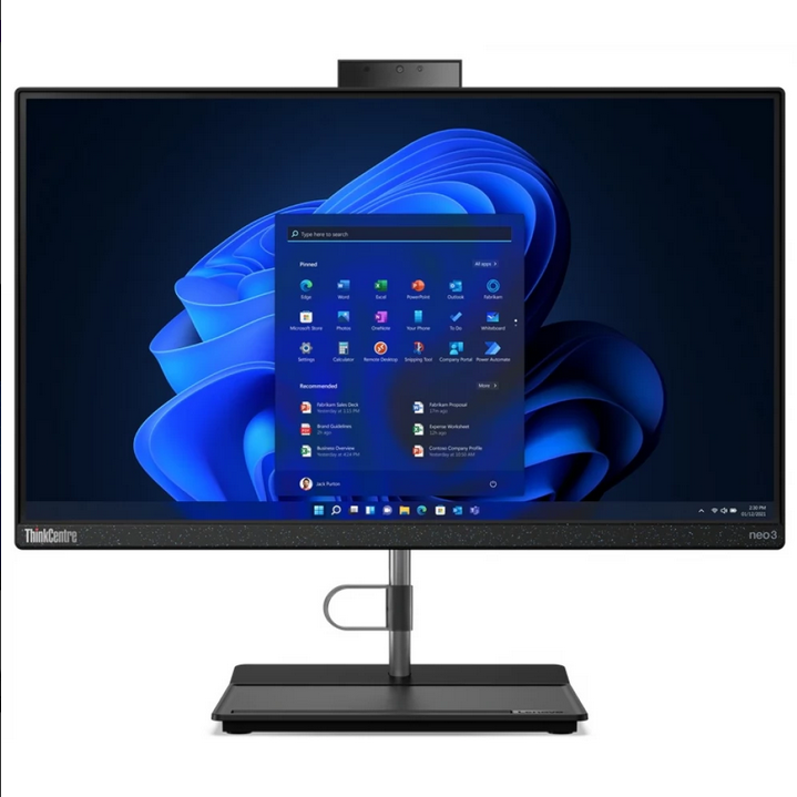 Lenovo ThinkCentre Neo 30a 22 12B10043HX - Intel Core I5-1240P, 8GB, 256GB SSD, Intel Iris Xe Graphics, Fekete Asztali Számítógép akciós termékkép 1